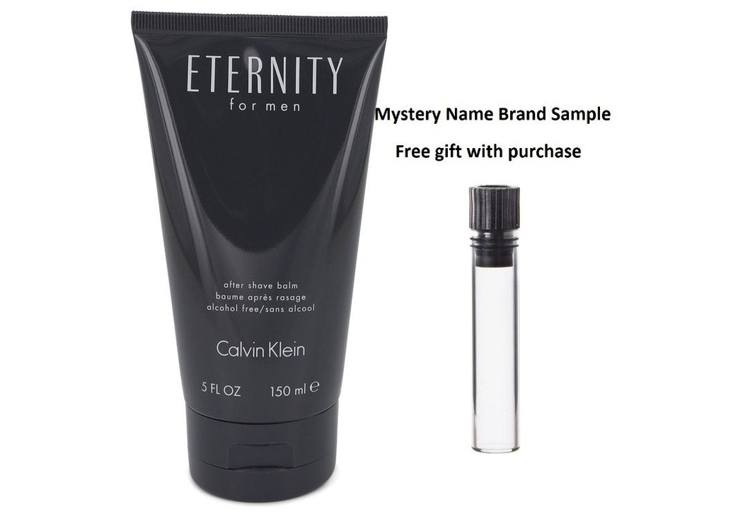 ETERNITY by Calvin Klein After Shave Balm 5 oz And a Mystery Name brand sample vile