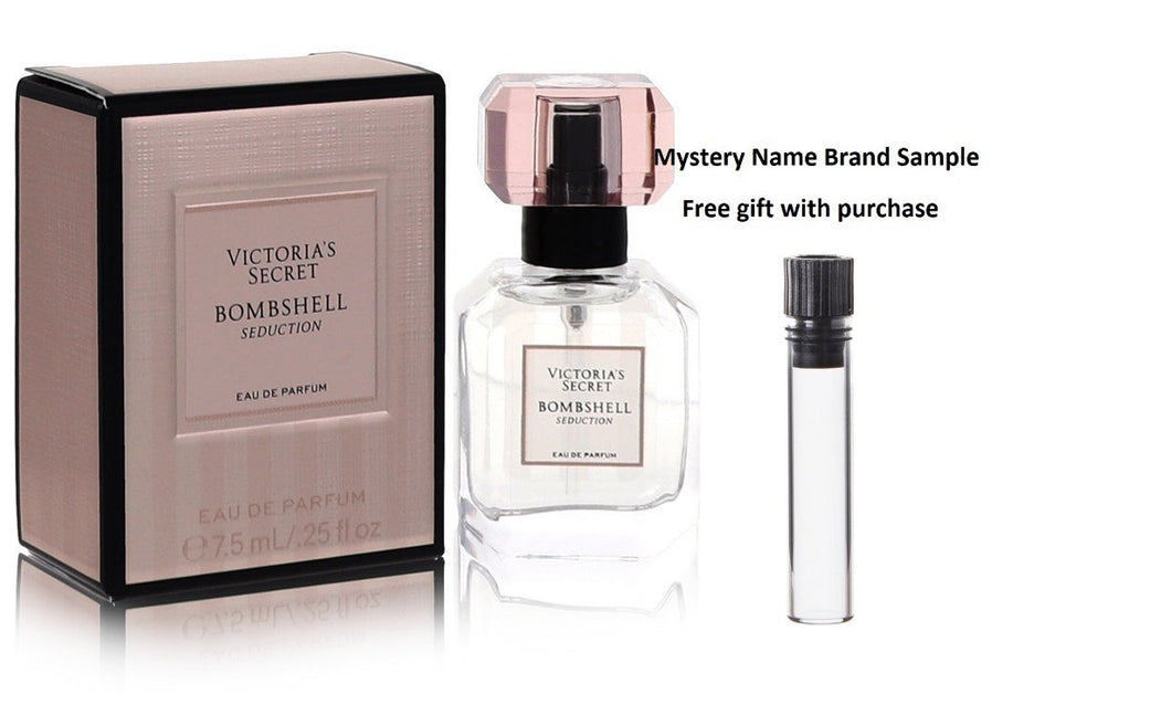 Bombshell Seduction by Victoria's Secret Mini EDP Spray .25 oz And a Mystery Name brand sample vile