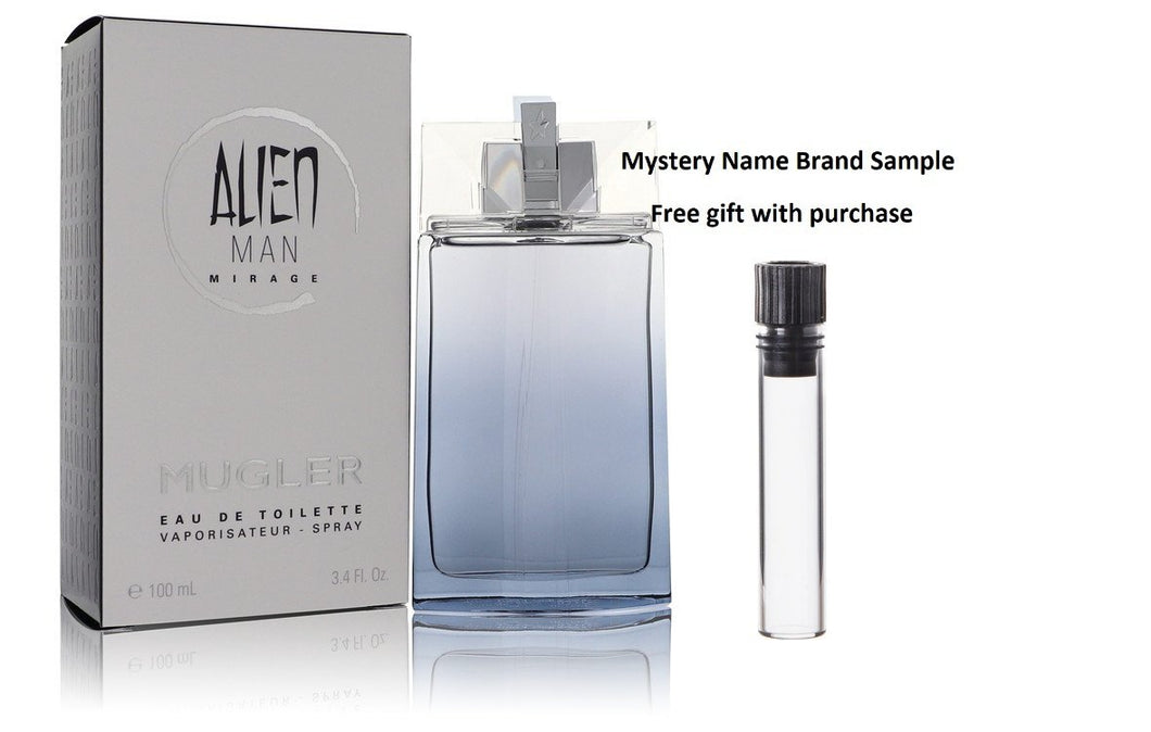Alien Man Mirage by Thierry Mugler Eau De Toilette Spray 3.4 oz And a Mystery Name brand sample vile