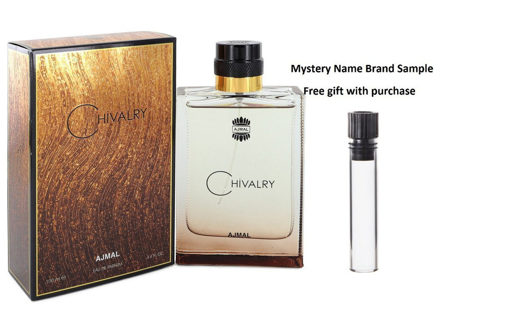 Ajmal Chivalry by Ajmal Eau De Parfum Spray 3.4 oz And a Mystery Name brand sample vile