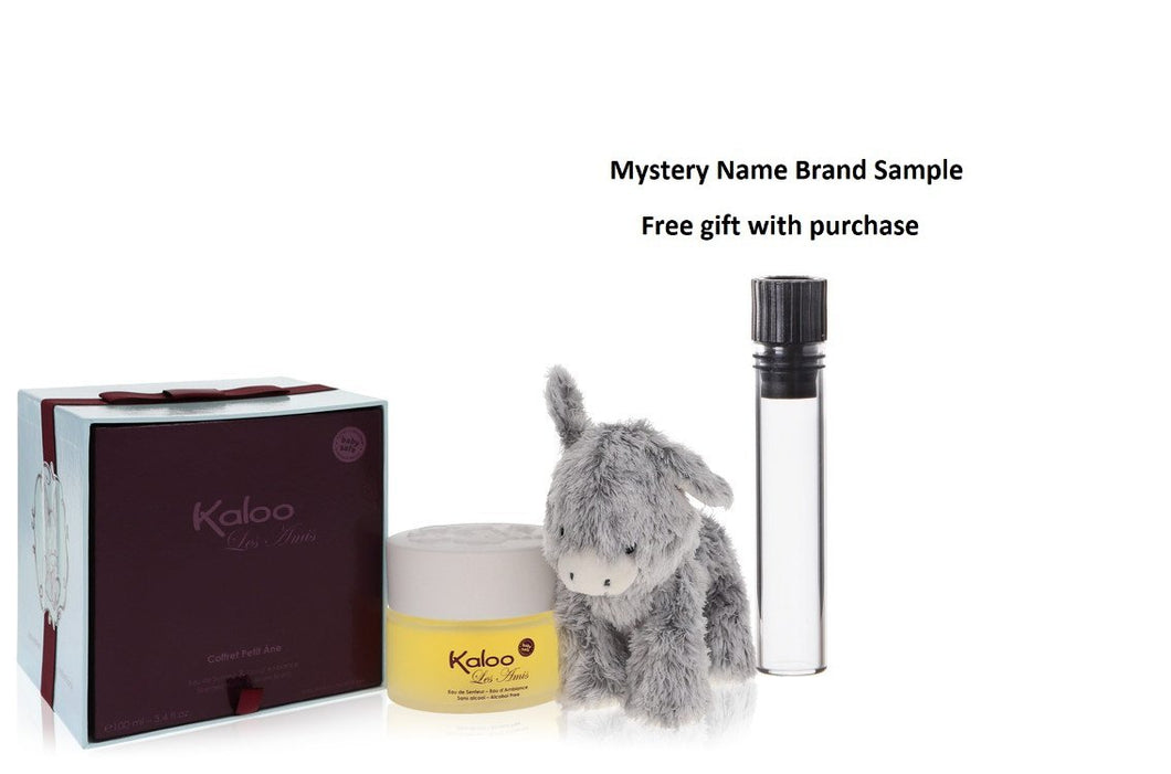Kaloo Les Amis by Kaloo Eau De Senteur Spray / Room Fragrance Spray (Alcohol Free) + Free Fluffy Donkey 3.4 oz And a Mystery Name brand sample vile