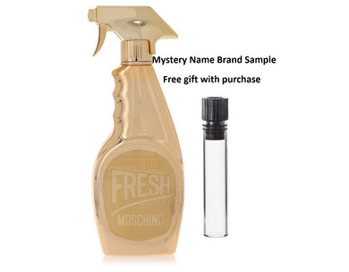 Moschino Fresh Gold Couture by Moschino Eau De Parfum Spray (Tester) 3.4 oz And a Mystery Name brand sample vile