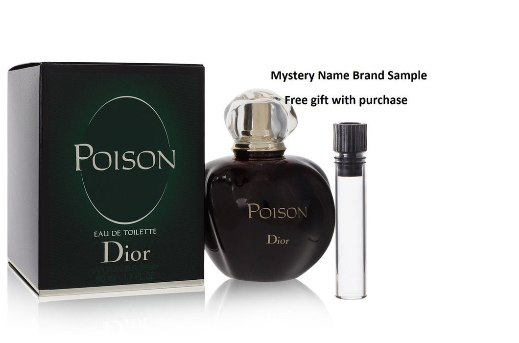 POISON by Christian Dior Eau De Toilette Spray 1.7 oz And a Mystery Name brand sample vile
