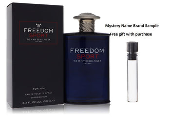 Freedom Sport by Tommy Hilfiger Eau De Toilette Spray 3.4 oz And a Mystery Name brand sample vile
