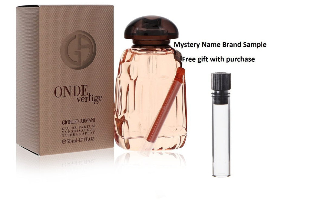 Onde Vertige by Giorgio Armani Eau De Parfum Spray 1.7 oz And a Mystery Name brand sample vile