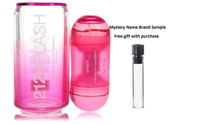 212 Splash by Carolina Herrera Eau De Toilette Spray (Pink) 2 oz And a Mystery Name brand sample vile