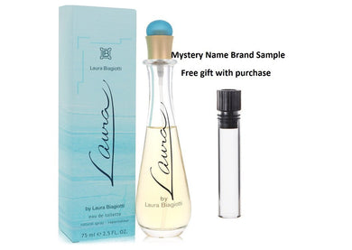 Laura by Laura Biagiotti Eau De Toilette Spray 2.5 oz And a Mystery Name brand sample vile