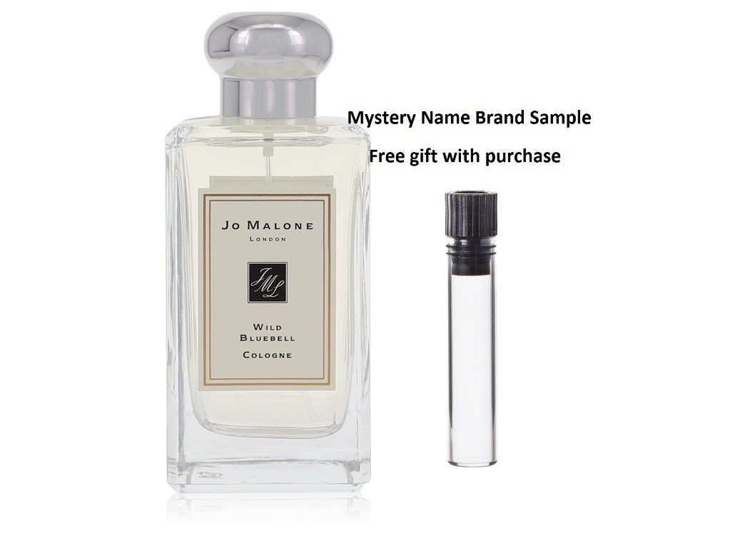 Jo Malone Wild Bluebell by Jo Malone Cologne Spray (Unisex unboxed) 3.4 oz And a Mystery Name brand sample vile