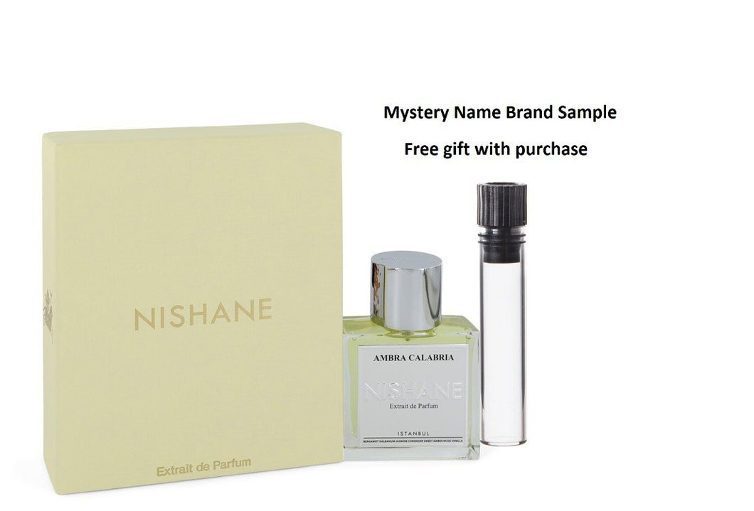 Ambra Calabria by Nishane Extrait De Parfum Spray (Unisex) 1.7 oz And a Mystery Name brand sample vile