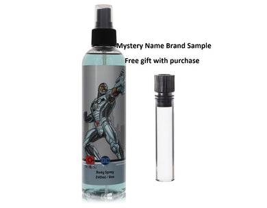 Cyborg by DC Comics Body Spray 8 oz And a Mystery Name brand sample vile