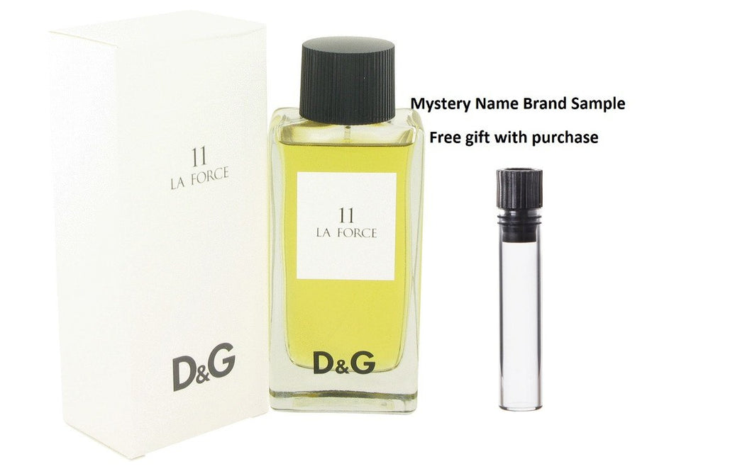 La Force 11 by Dolce & Gabbana Eau De Toilette Spray 3.3 oz And a Mystery Name brand sample vile