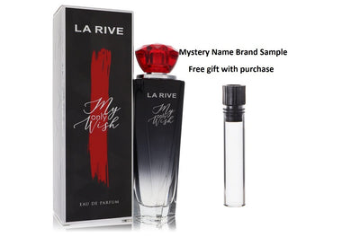 La Rive My Only Wish by La Rive Eau De Parfum 3.3 oz And a Mystery Name brand sample vile