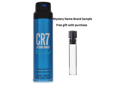 CR7 Play It Cool by Cristiano Ronaldo Body Spray 6.8 oz And a Mystery Name brand sample vile