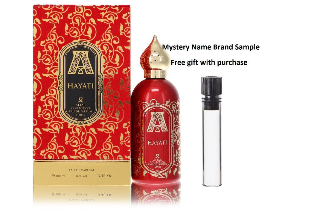 Hayati by Attar Collection Eau De Parfum Spray (Unisex) 3.4 oz And a Mystery Name brand sample vile