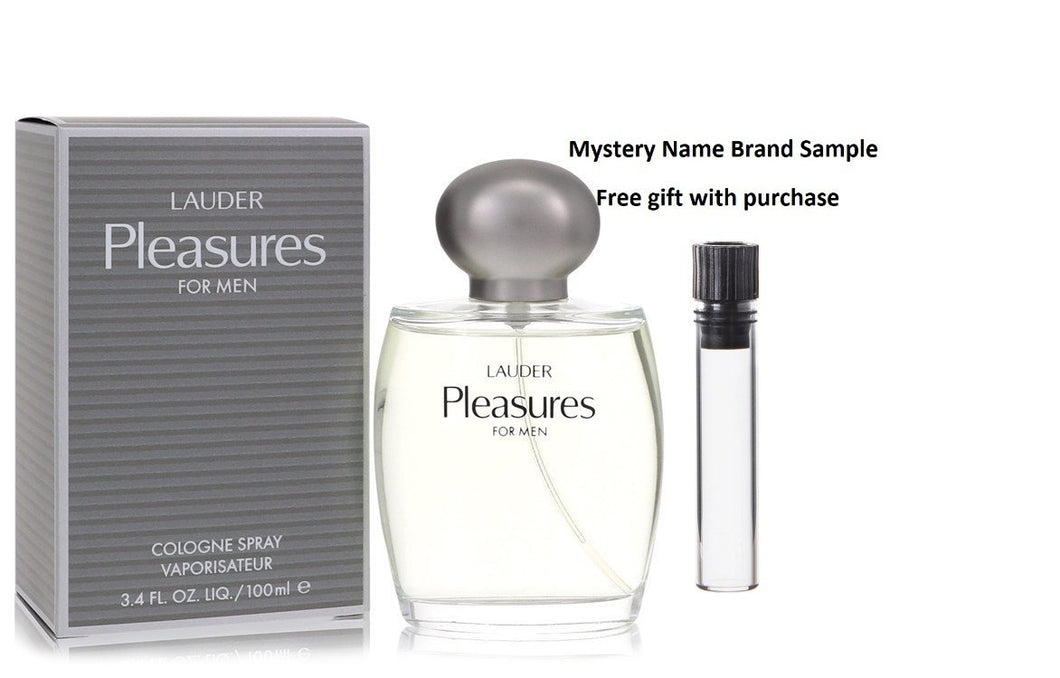 PLEASURES by Estee Lauder Cologne Spray 3.4 oz And a Mystery Name brand sample vile