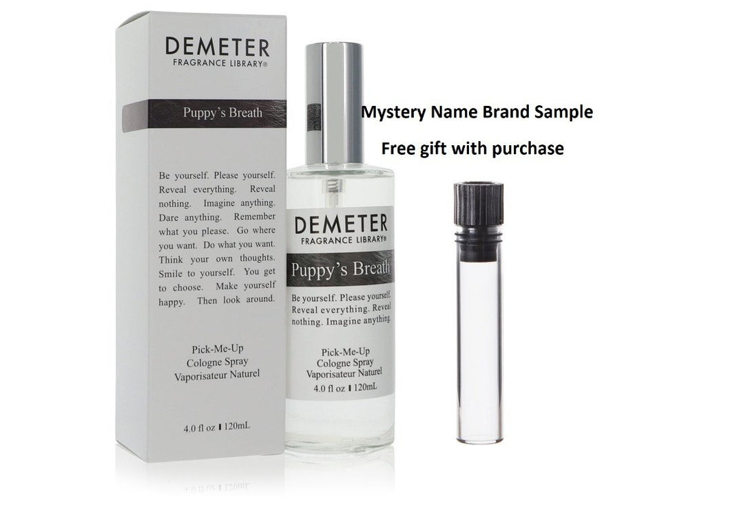 Demeter Puppy's Breath by Demeter Cologne Spray (Unisex) 4 oz And a Mystery Name brand sample vile