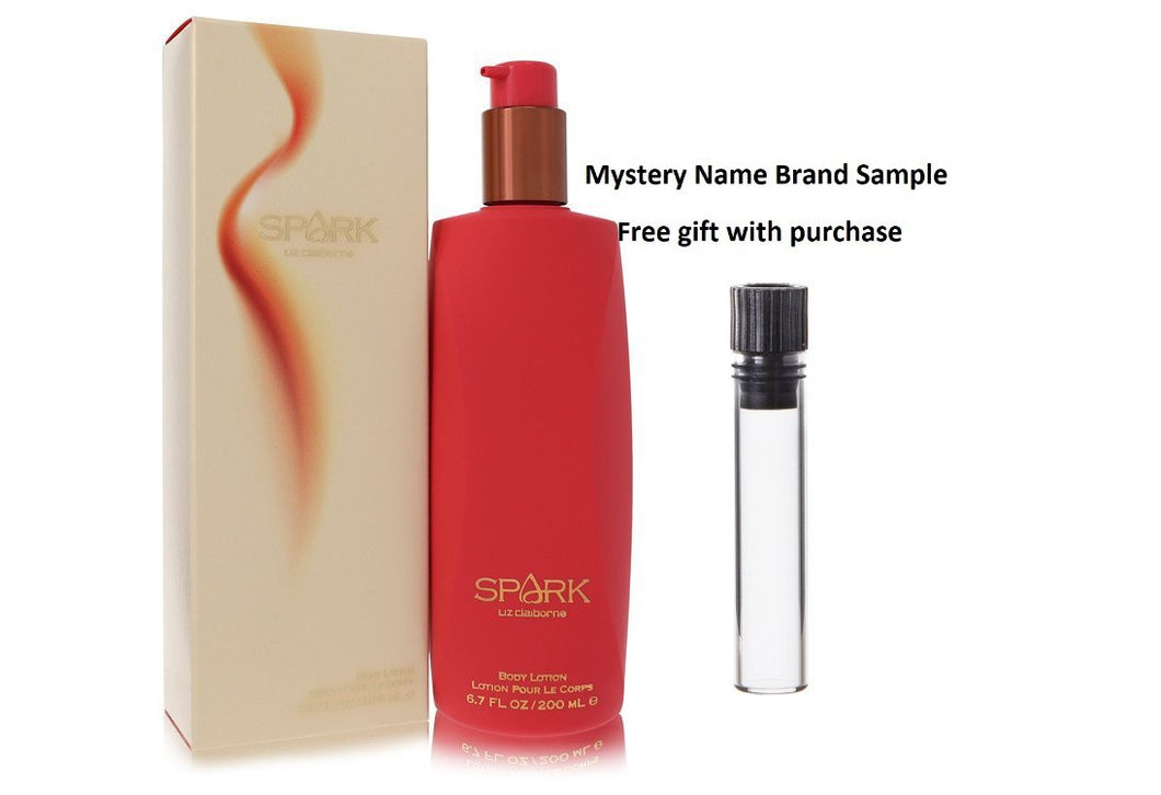 Spark by Liz Claiborne Body Lotion 6.7 oz And a Mystery Name brand sample vile