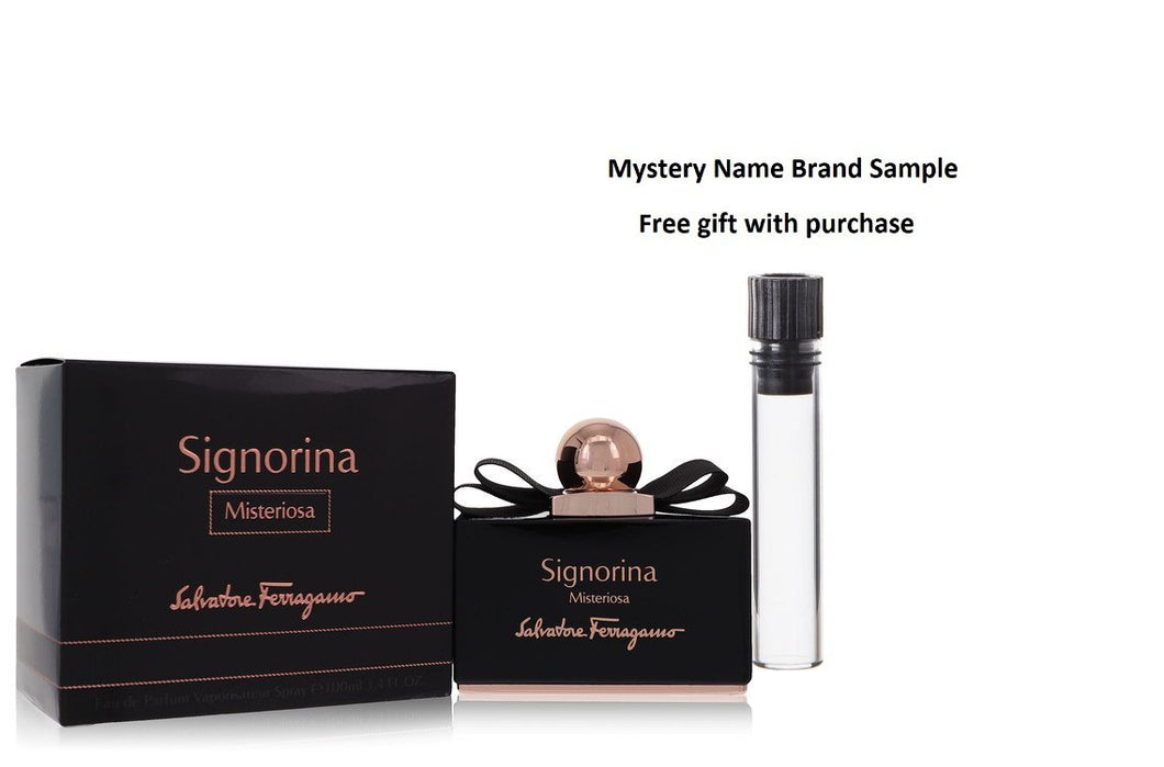 Signorina Misteriosa by Salvatore Ferragamo Eau De Parfum Spray 3.4 oz And a Mystery Name brand sample vile