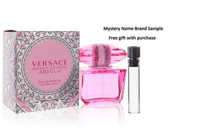 Bright Crystal Absolu by Versace Eau De Parfum Spray 3 oz And a Mystery Name brand sample vile