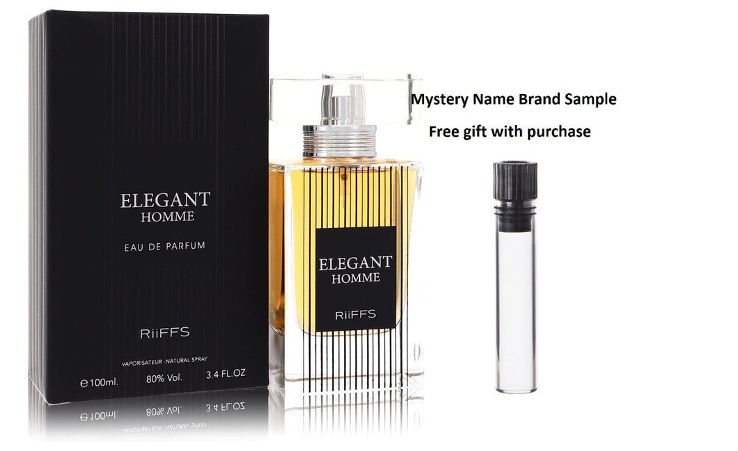 Riiffs Elegant Homme by Riiffs Eau De Parfum Spray 3.4 oz And a Mystery Name brand sample vile