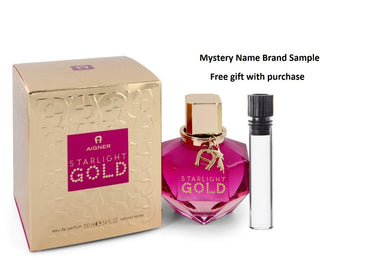 Aigner Starlight Gold by Aigner Eau De Parfum Spray 3.4 oz And a Mystery Name brand sample vile