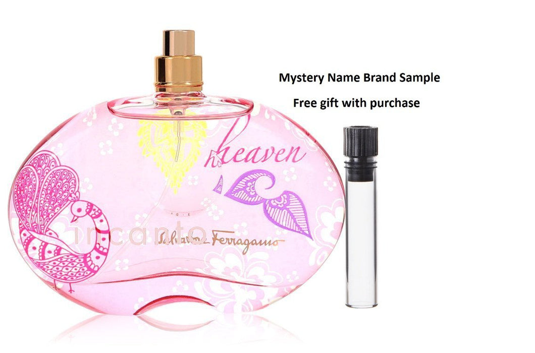 Incanto Heaven by Salvatore Ferragamo Eau De Toilette Spray (Tester) 3.4 oz And a Mystery Name brand sample vile