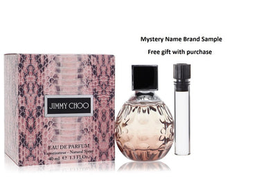 Jimmy Choo by Jimmy Choo Eau De Parfum Spray 1.3 oz And a Mystery Name brand sample vile