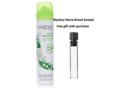 Lily of The Valley Yardley by Yardley London Body Spray 2.6 oz And a Mystery Name brand sample vile