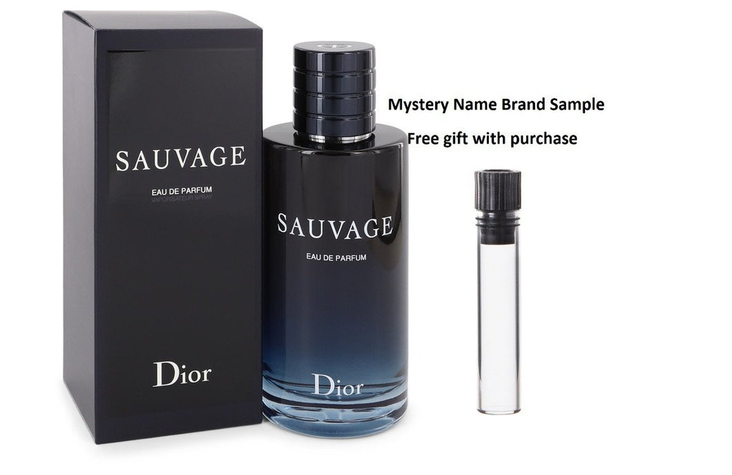 Sauvage by Christian Dior Eau De Parfum Spray 6.8 oz And a Mystery Name brand sample vile
