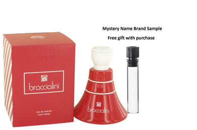 Braccialini Red by Braccialini Eau De Parfum Spray 3.4 oz And a Mystery Name brand sample vile