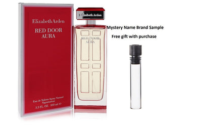 Red Door Aura by Elizabeth Arden Eau De Toilette Spray 3.4 oz And a Mystery Name brand sample vile