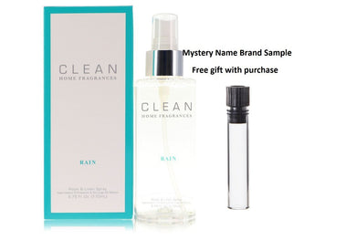 Clean Rain by Clean Room & Linen Spray 5.75 oz And a Mystery Name brand sample vile