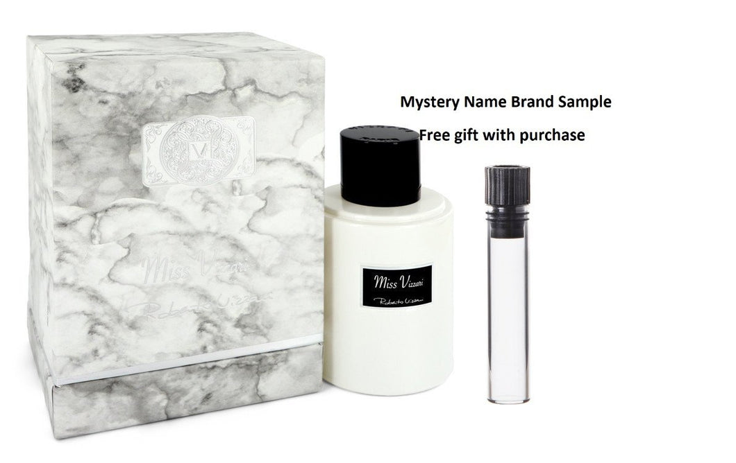Miss Vizzari by Roberto Vizzari Eau De Parfum Spray 3.7 oz And a Mystery Name brand sample vile