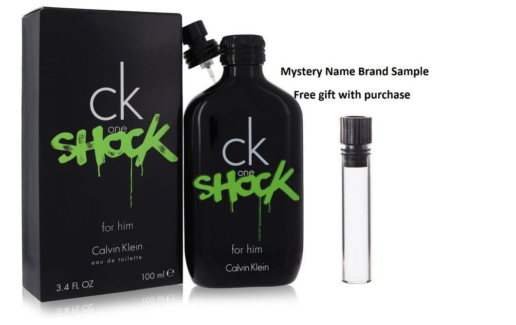 CK One Shock by Calvin Klein Eau De Toilette Spray 3.4 oz And a Mystery Name brand sample vile