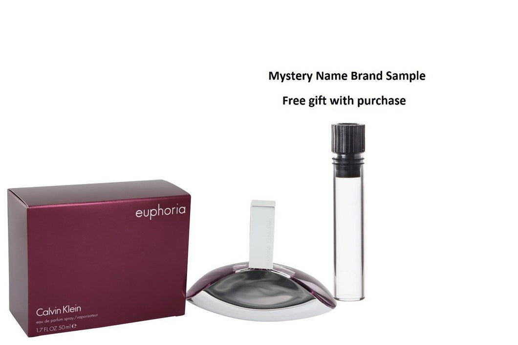Euphoria by Calvin Klein Eau De Parfum Spray 1.7 oz And a Mystery Name brand sample vile