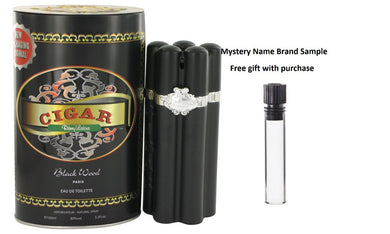 Cigar Black Wood by Remy Latour Eau De Toilette Spray 3.3 oz And a Mystery Name brand sample vile