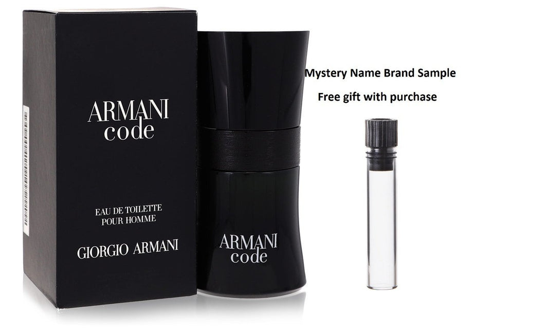 Armani Code by Giorgio Armani Eau De Toilette Spray 1 oz And a Mystery Name brand sample vile