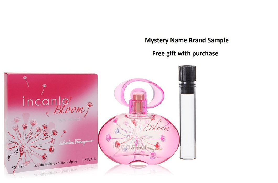 Incanto Bloom by Salvatore Ferragamo Eau De Toilette Spray (New Edition) 1.7 oz And a Mystery Name brand sample vile