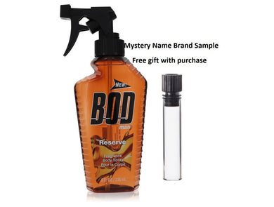 Bod Man Reserve by Parfums De Coeur Body Spray 8 oz And a Mystery Name brand sample vile