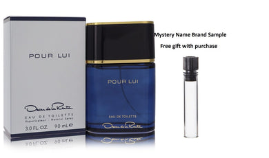 Oscar Pour Lui by Oscar de la Renta Eau De Toilette Spray 3 oz And a Mystery Name brand sample vile
