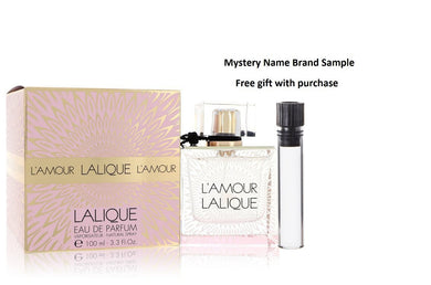 Lalique L'amour by Lalique Eau De Parfum Spray 3.3 oz And a Mystery Name brand sample vile