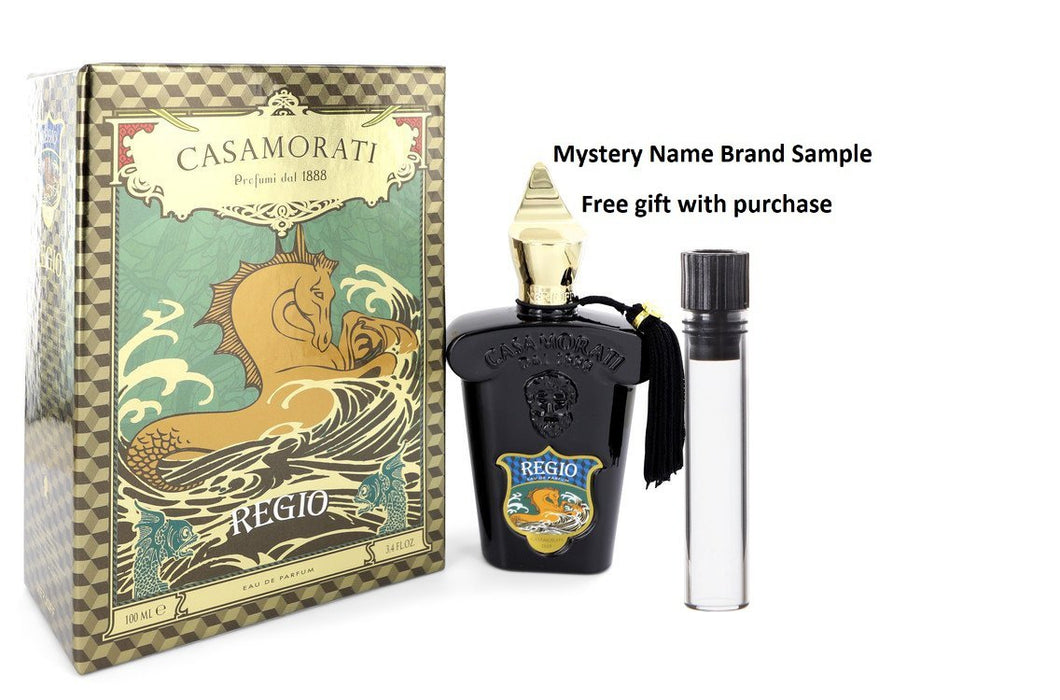 1888 Regio by Xerjoff Eau De Parfum Spray (Unisex) 3.4 oz And a Mystery Name brand sample vile
