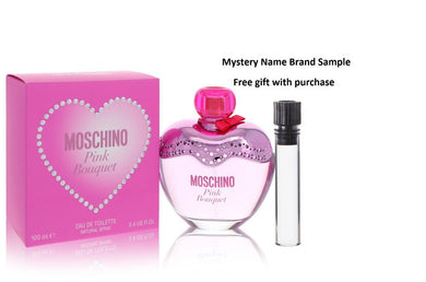 Moschino Pink Bouquet by Moschino Eau De Toilette Spray 3.4 oz And a Mystery Name brand sample vile