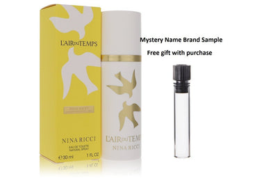 L'AIR DU TEMPS by Nina Ricci Eau De Toilette Spray 1 oz And a Mystery Name brand sample vile