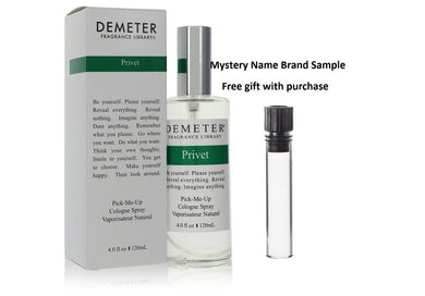 Demeter Privet by Demeter Cologne Spray (Unisex) 4 oz And a Mystery Name brand sample vile