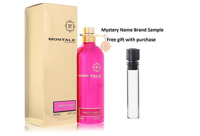 Montale Pretty Fruity by Montale Eau De Parfum Spray (Unisex) 3.4 oz And a Mystery Name brand sample vile