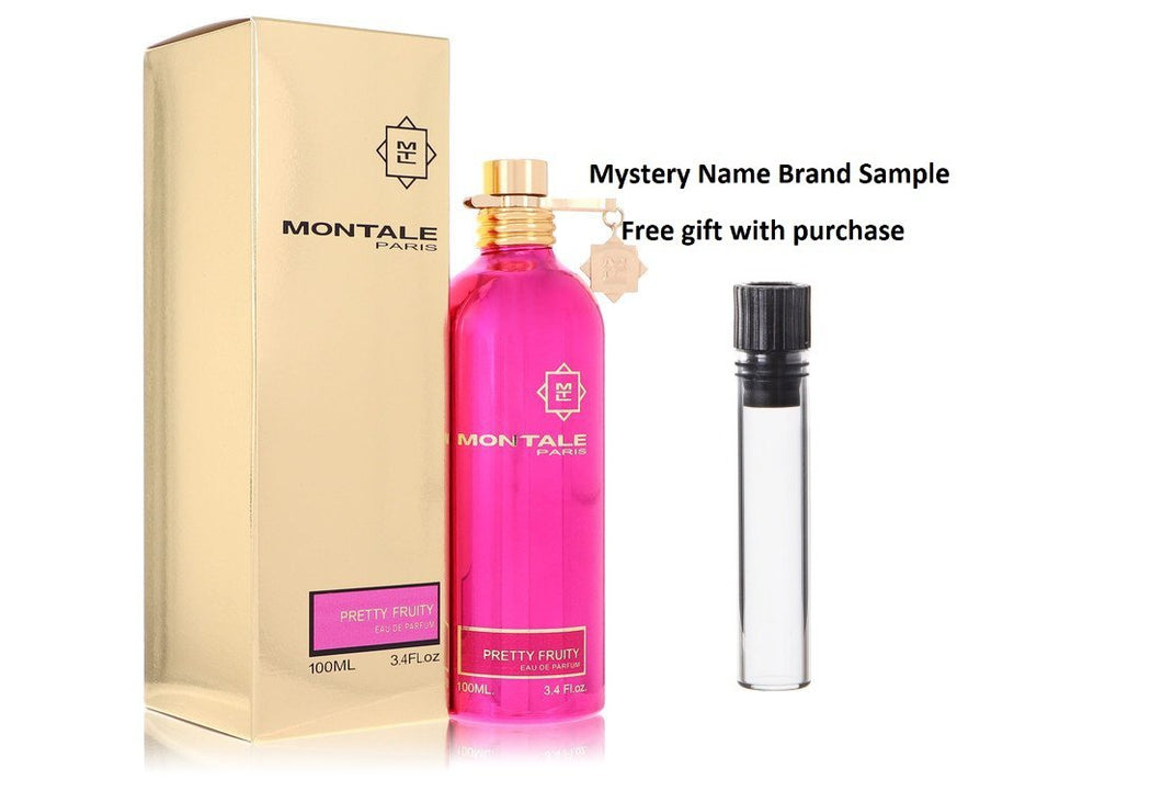 Montale Pretty Fruity by Montale Eau De Parfum Spray (Unisex) 3.4 oz And a Mystery Name brand sample vile