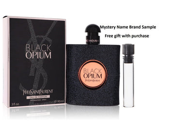 Black Opium by Yves Saint Laurent Eau De Parfum Spray 3 oz And a Mystery Name brand sample vile