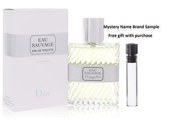 EAU SAUVAGE by Christian Dior Eau De Toilette Spray 1.7 oz And a Mystery Name brand sample vile