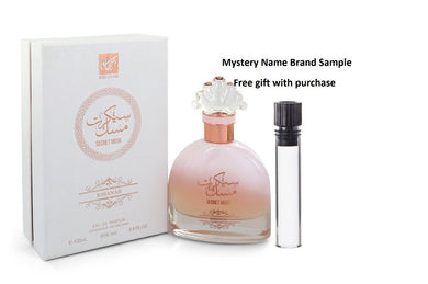Rihanah Secret Musk by Rihanah Eau De Parfum Spray 3.4 oz And a Mystery Name brand sample vile